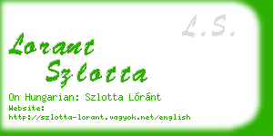 lorant szlotta business card