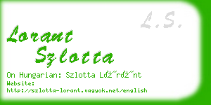 lorant szlotta business card